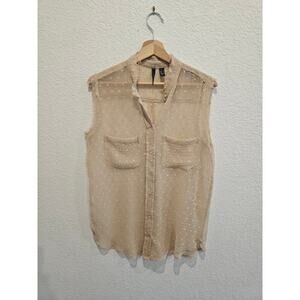 Mng Tan blouse sheer sz Medium